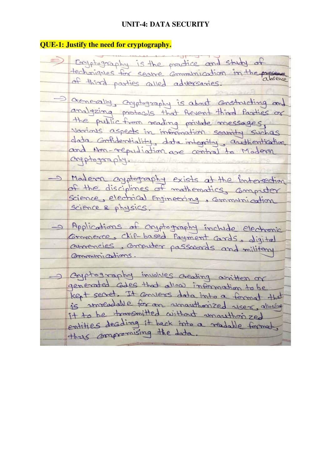 Data Security and Cryptography