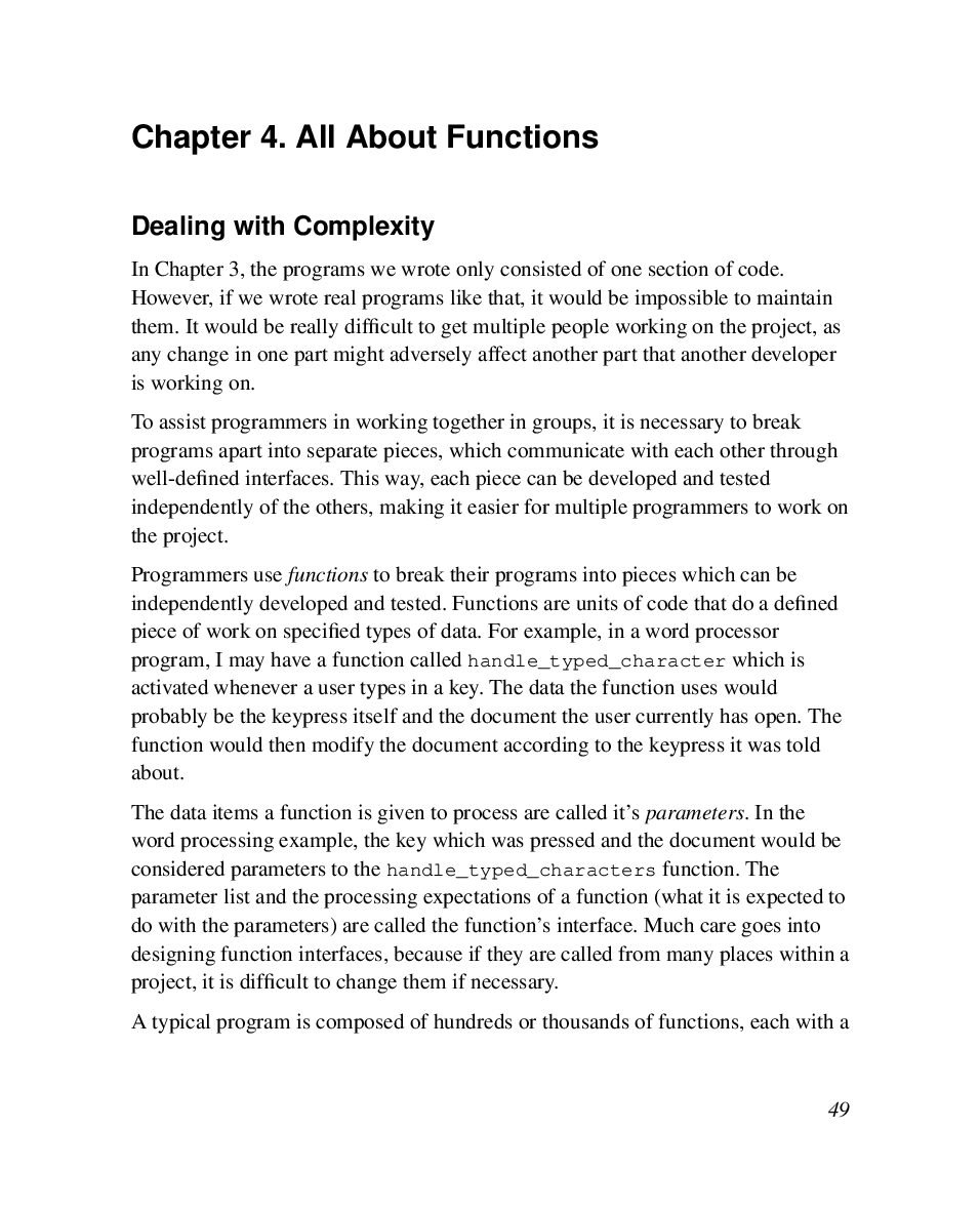 Function Design & Implementation