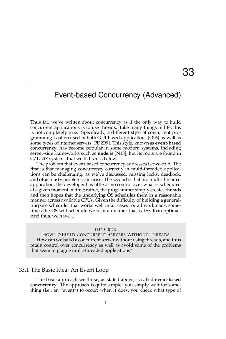 Concurrency Models and Event-Based Programming