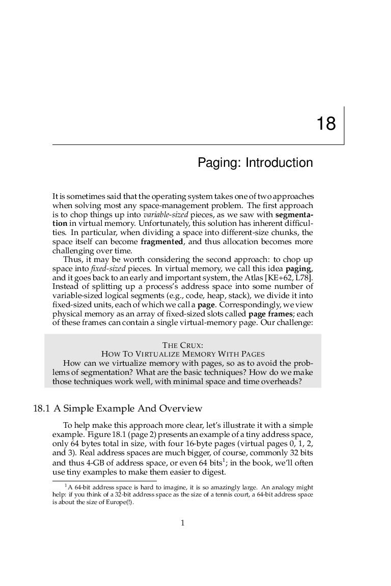 Virtual Memory and Paging