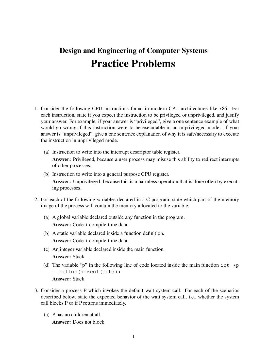 OS Concepts and Design