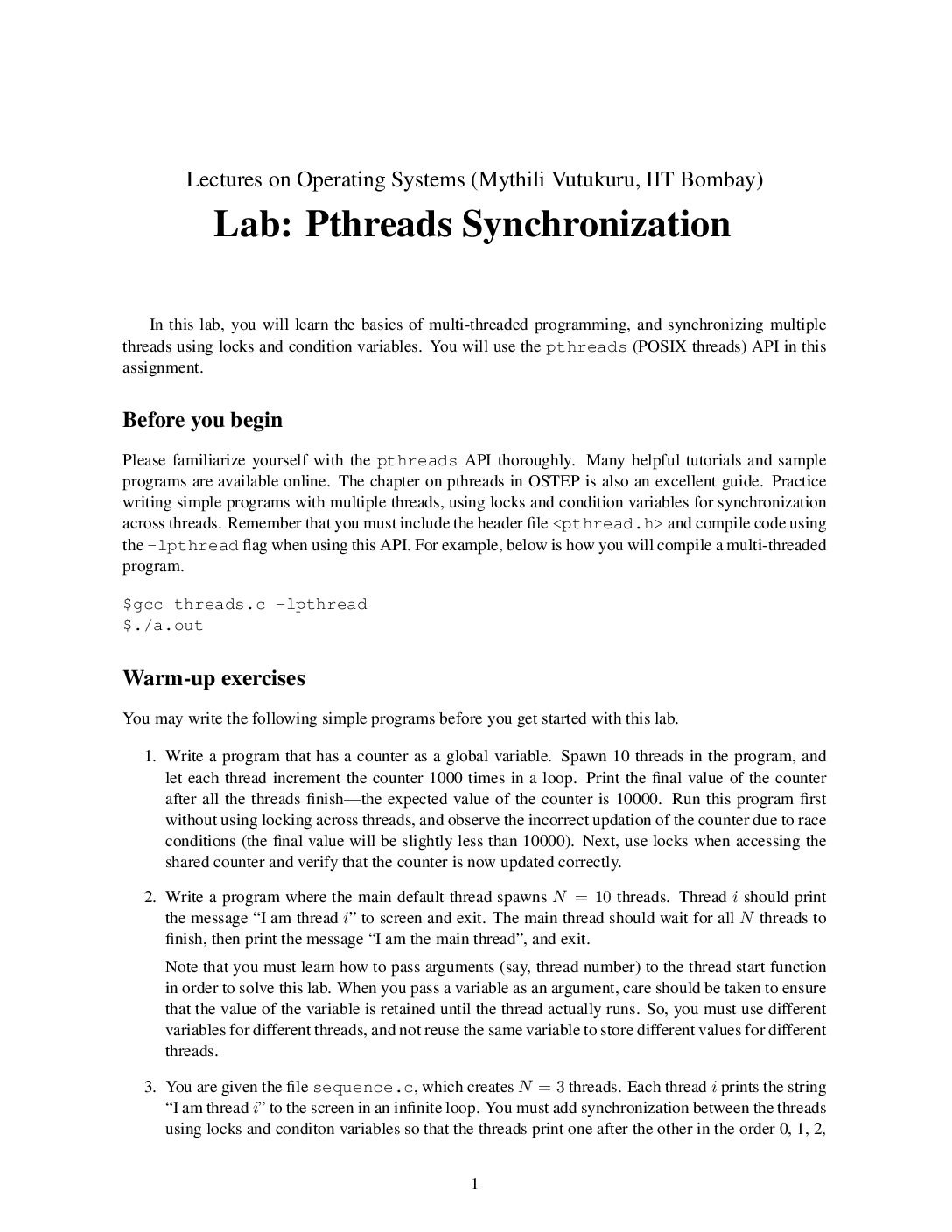 Thread Synchronization Primitives