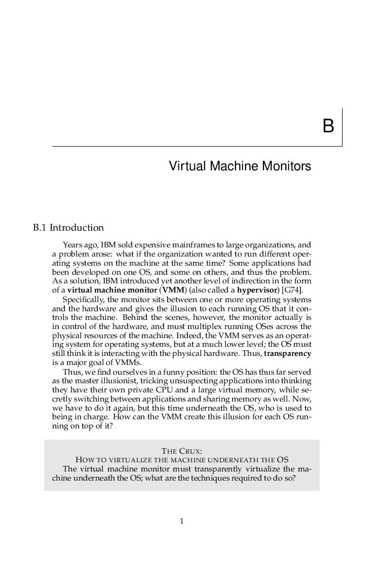 Virtualization and Virtual Machine Monitors
