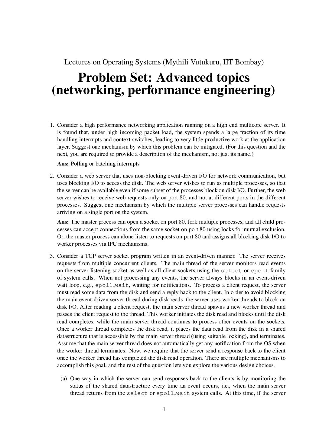 Networking Performance Engineering and I/O Optimization