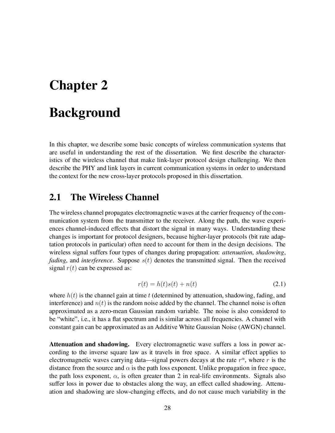 Wireless Channel Modeling and Propagation