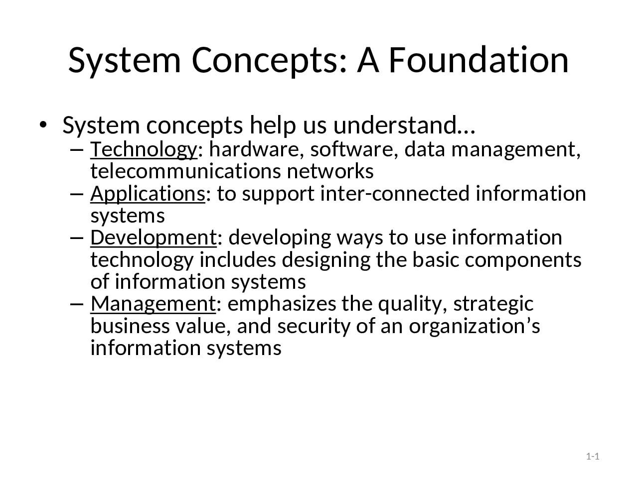 System Concepts and SDLC