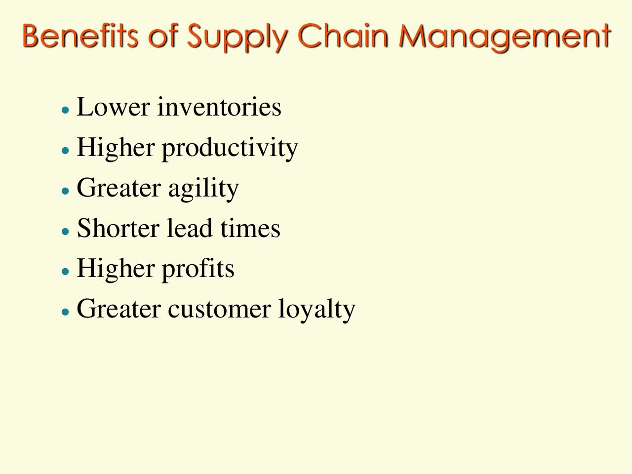 Benefits of Supply Chain Management