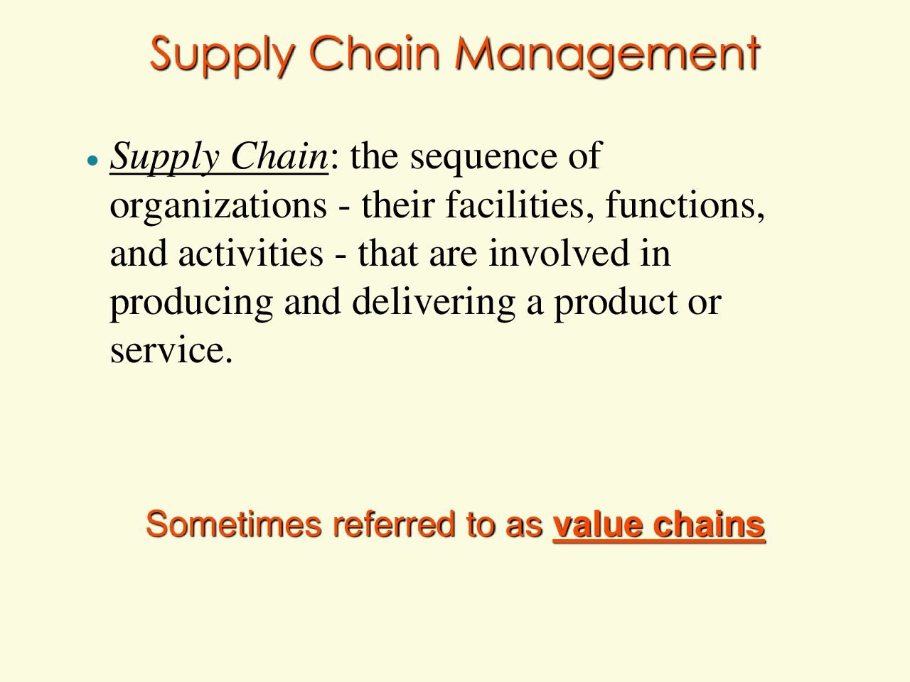 Supply Chain Management Introduction