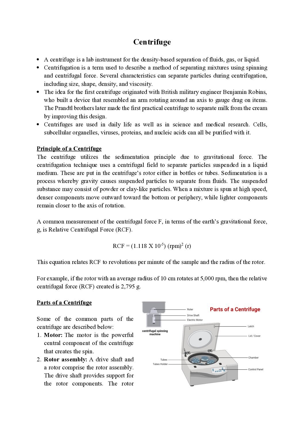 Centrifugation: Principles, Types, and Applications
