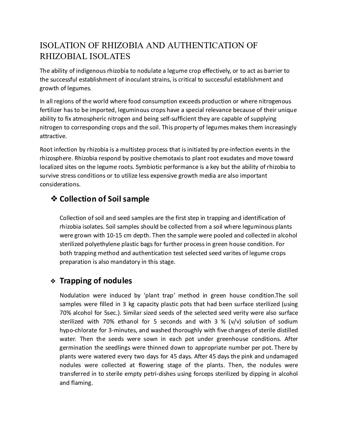 Isolation, Purification, and Authentication of Rhizobial Isolates