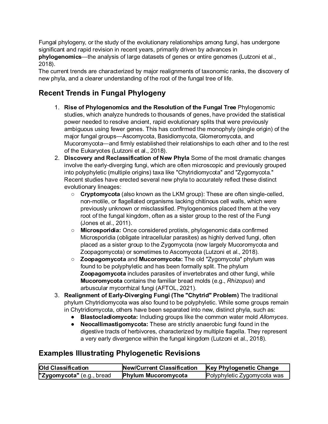 Recent Trends in Fungal Phylogeny and Phylogenomics