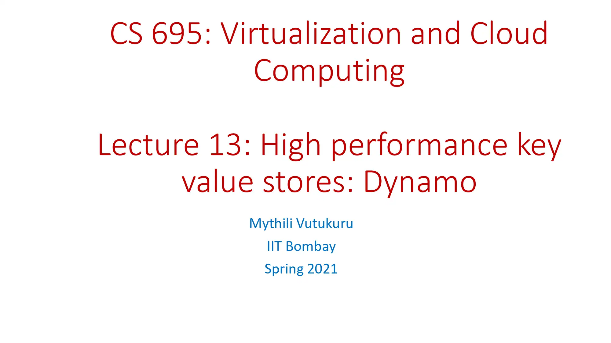 Amazon Dynamo Distributed Key-Value Store