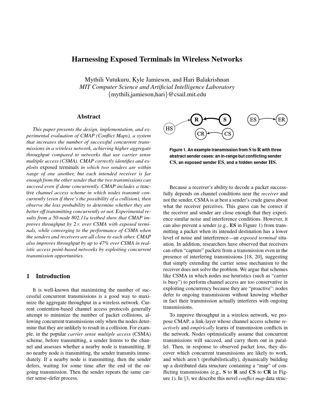  CMAP Protocol for Exploiting Exposed Terminals
