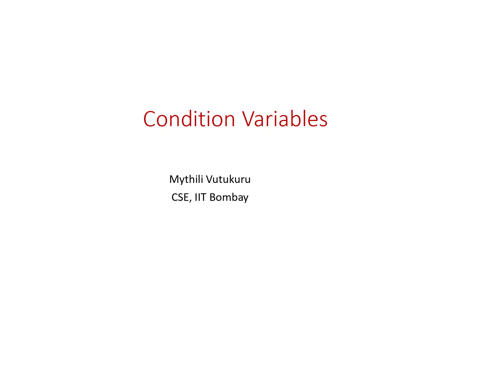 Condition Variables for Thread Synchronization