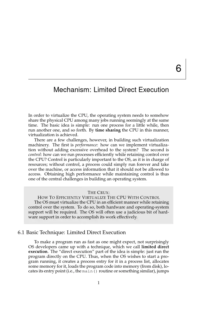 CPU Virtualization Mechanisms