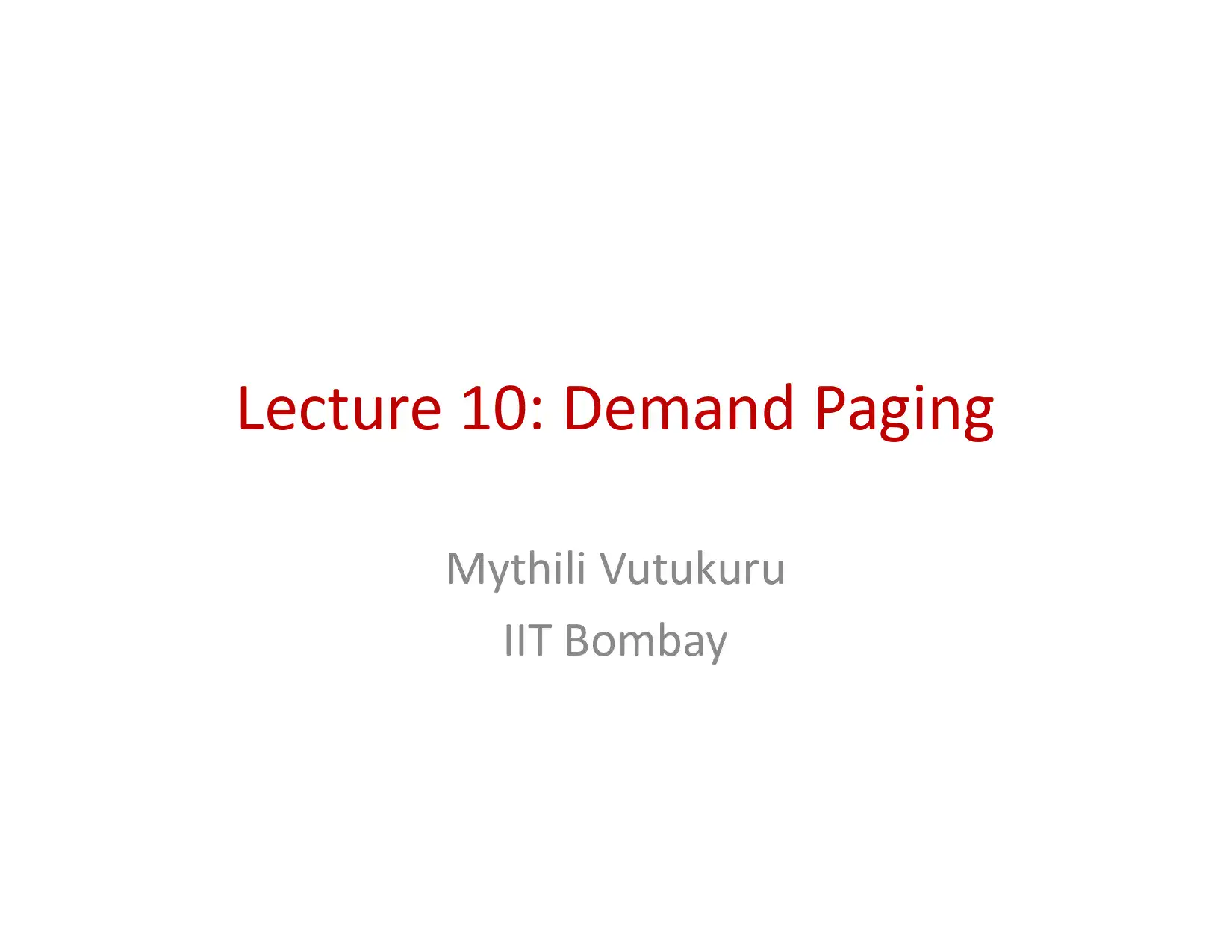 Demand Paging and Page Fault Handling