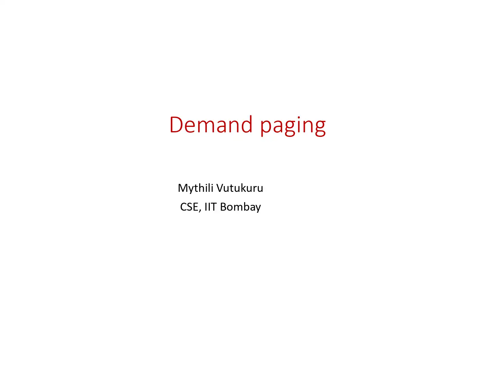 Demand Paging and Virtual Memory Management