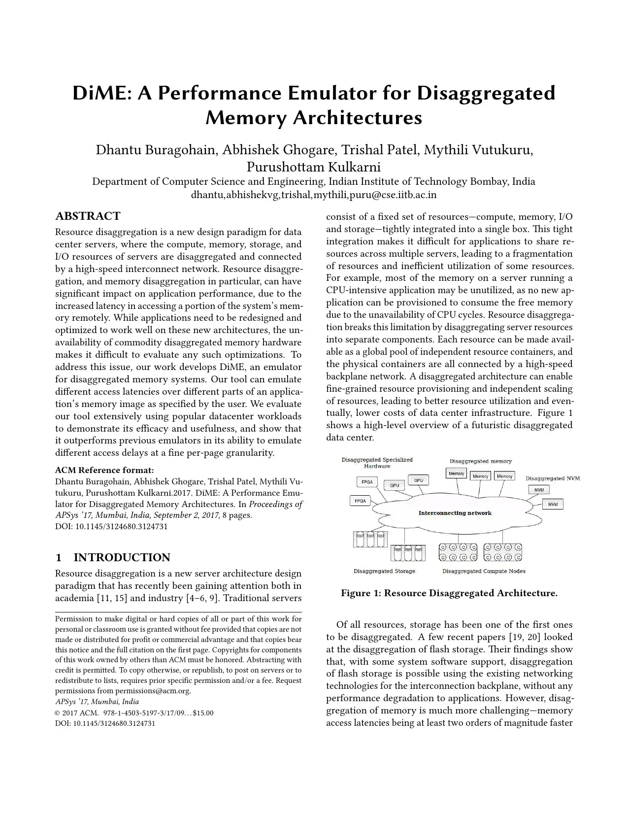  DiME – Performance Emulator for Disaggregated Memory Architectures