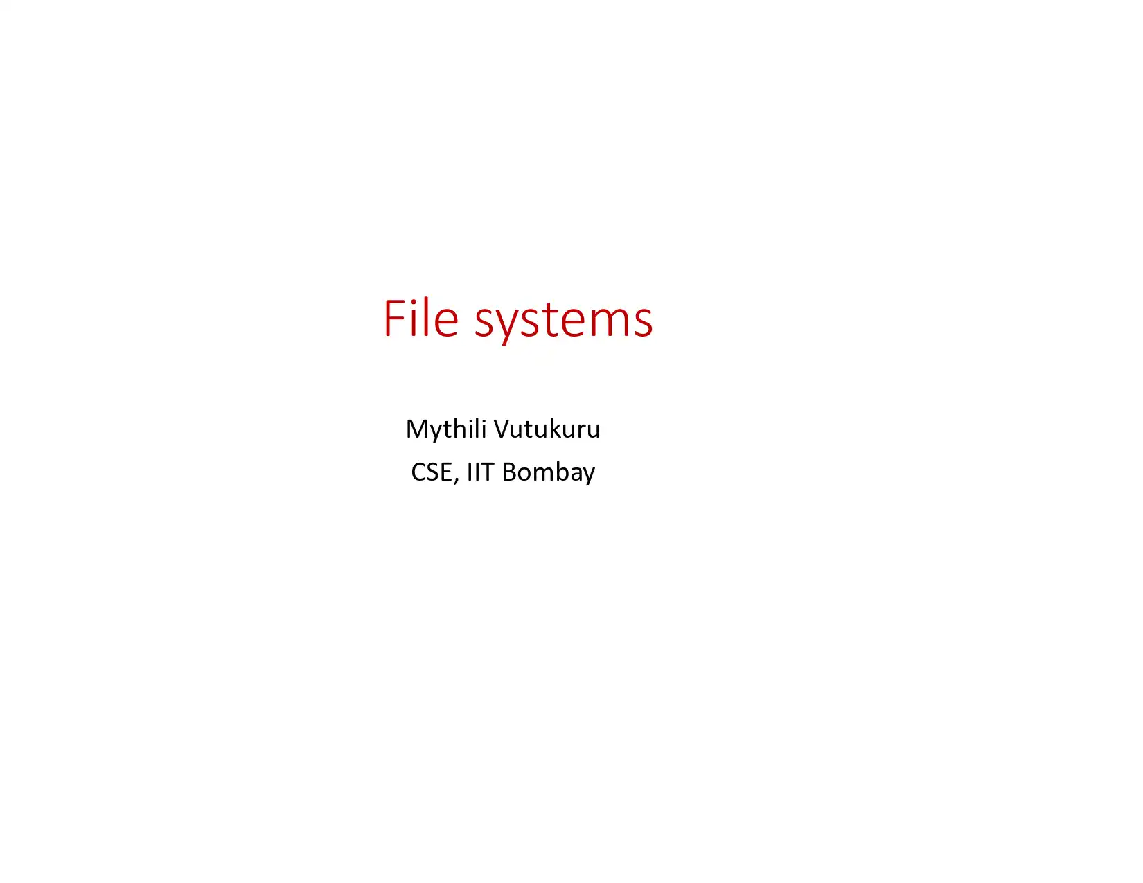 File System Data Structures and Operations