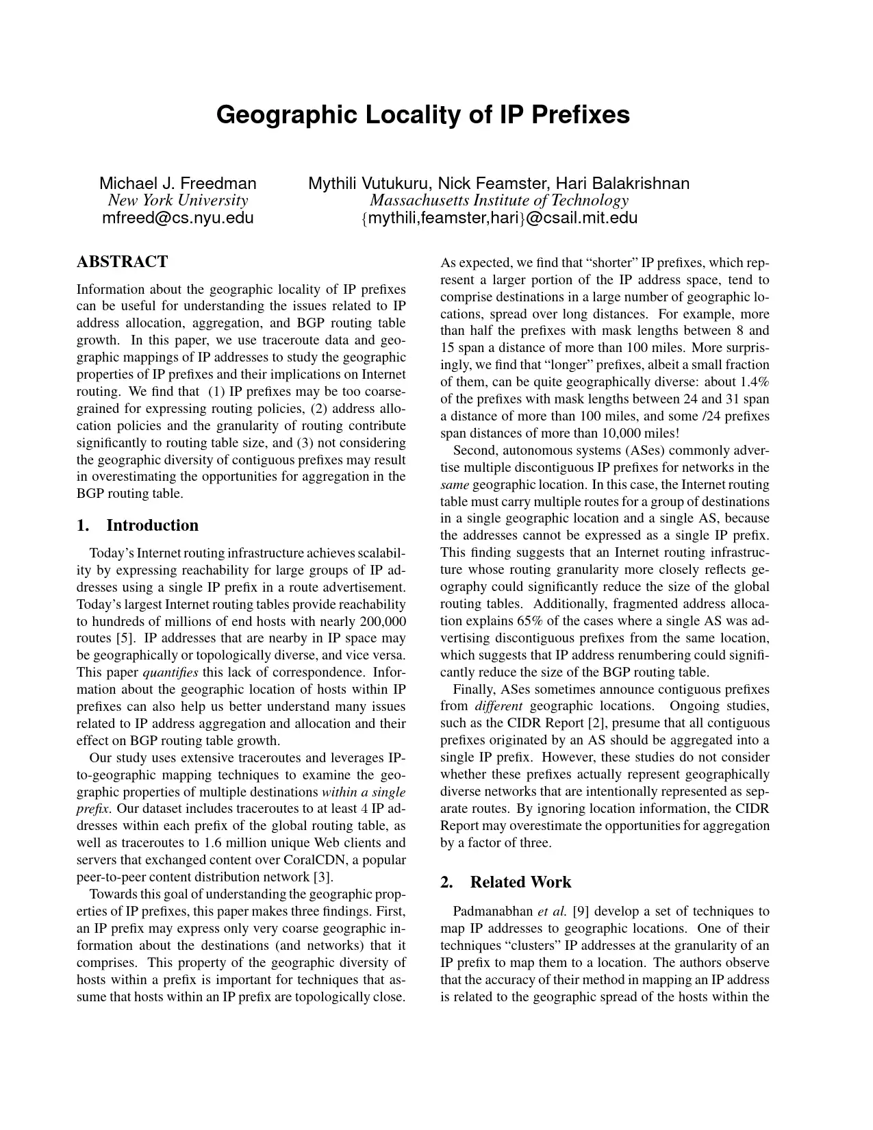 Internet Measurement Conference 2005 Insights