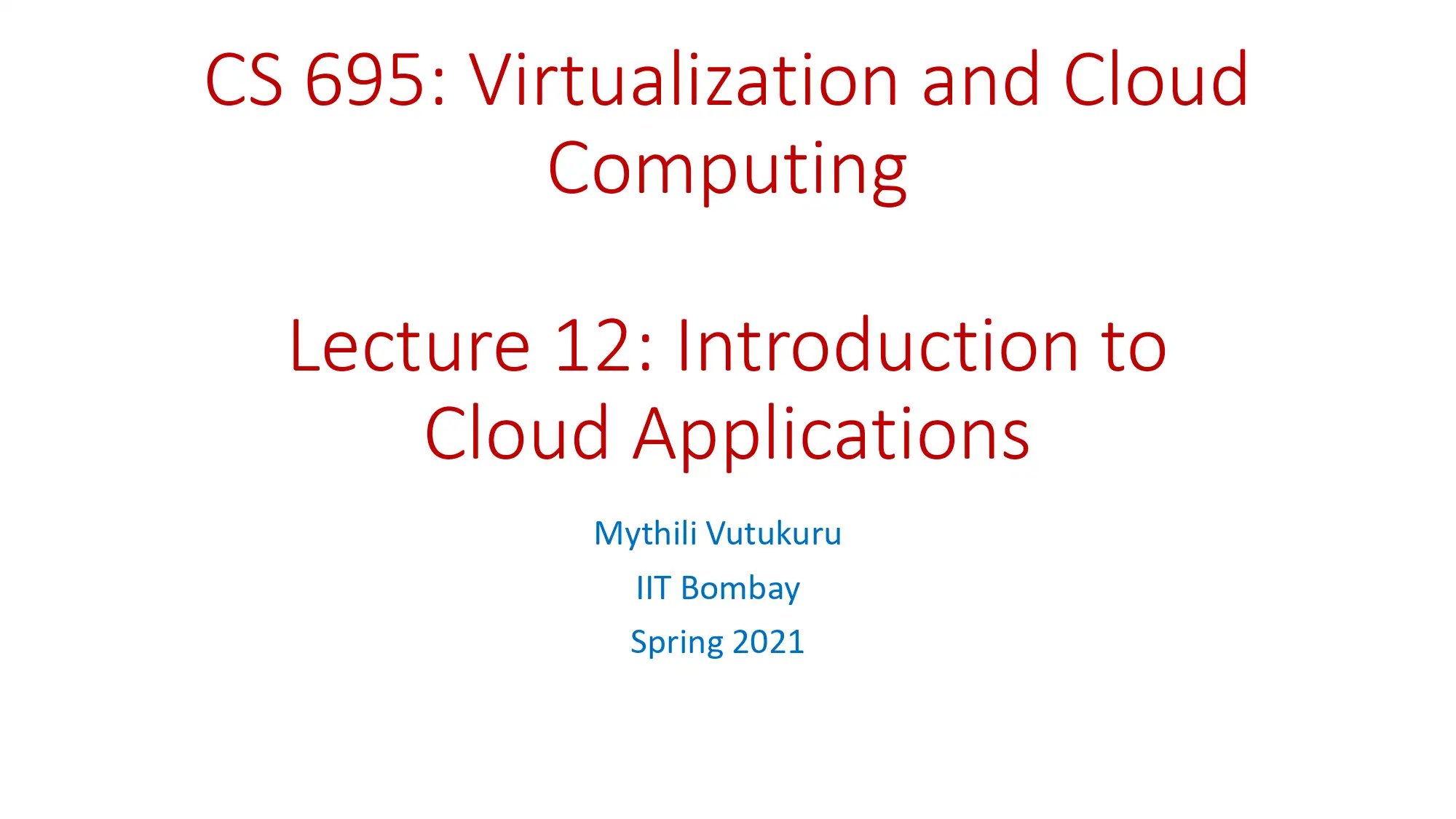  Introduction to Cloud Applications