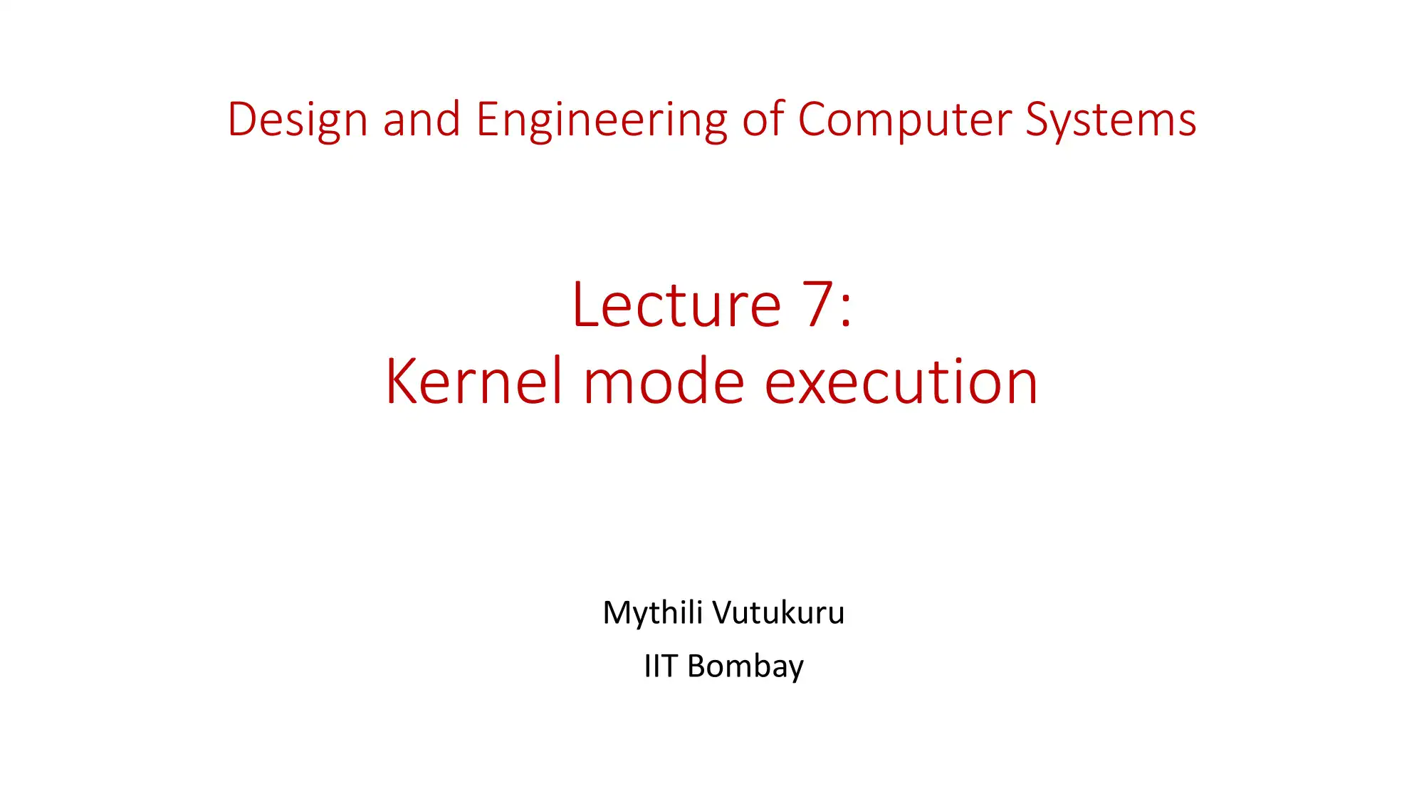 Kernel Mode Execution
