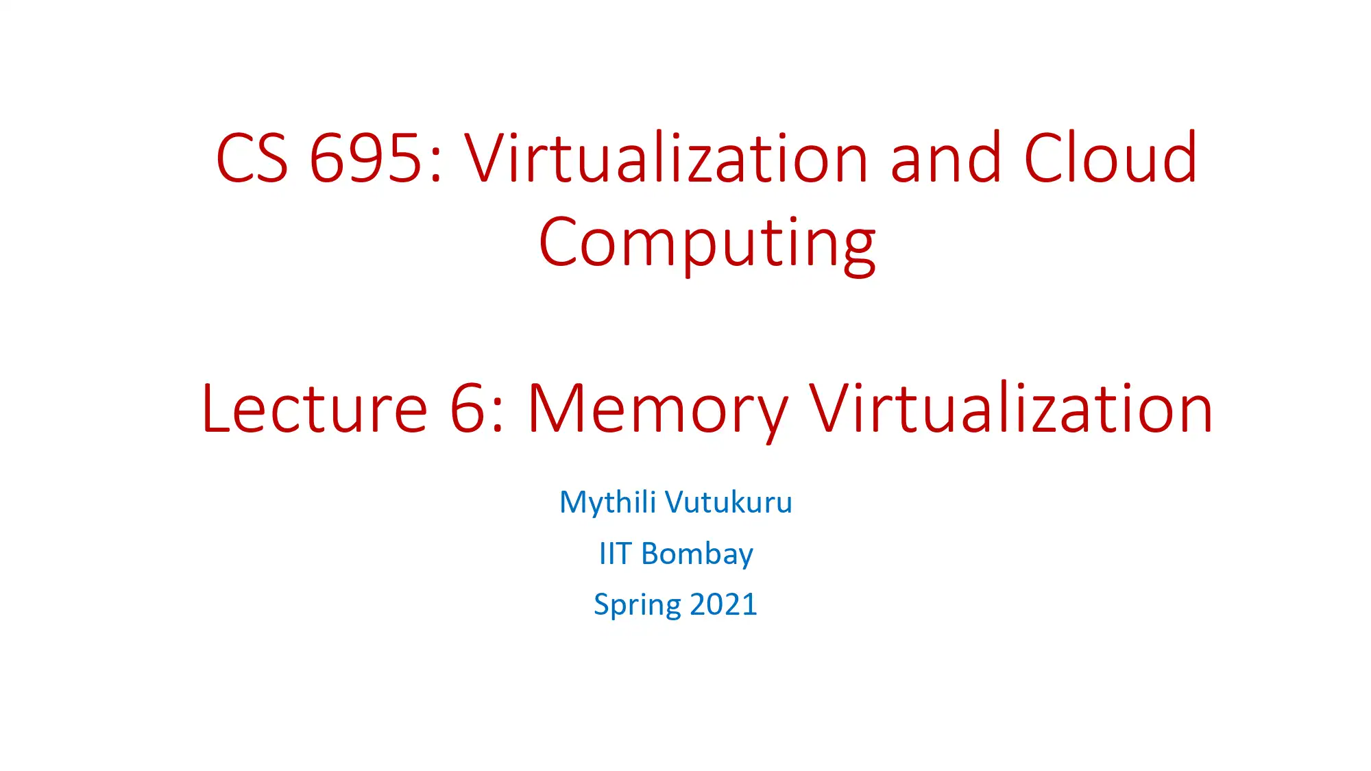Memory Virtualization Techniques