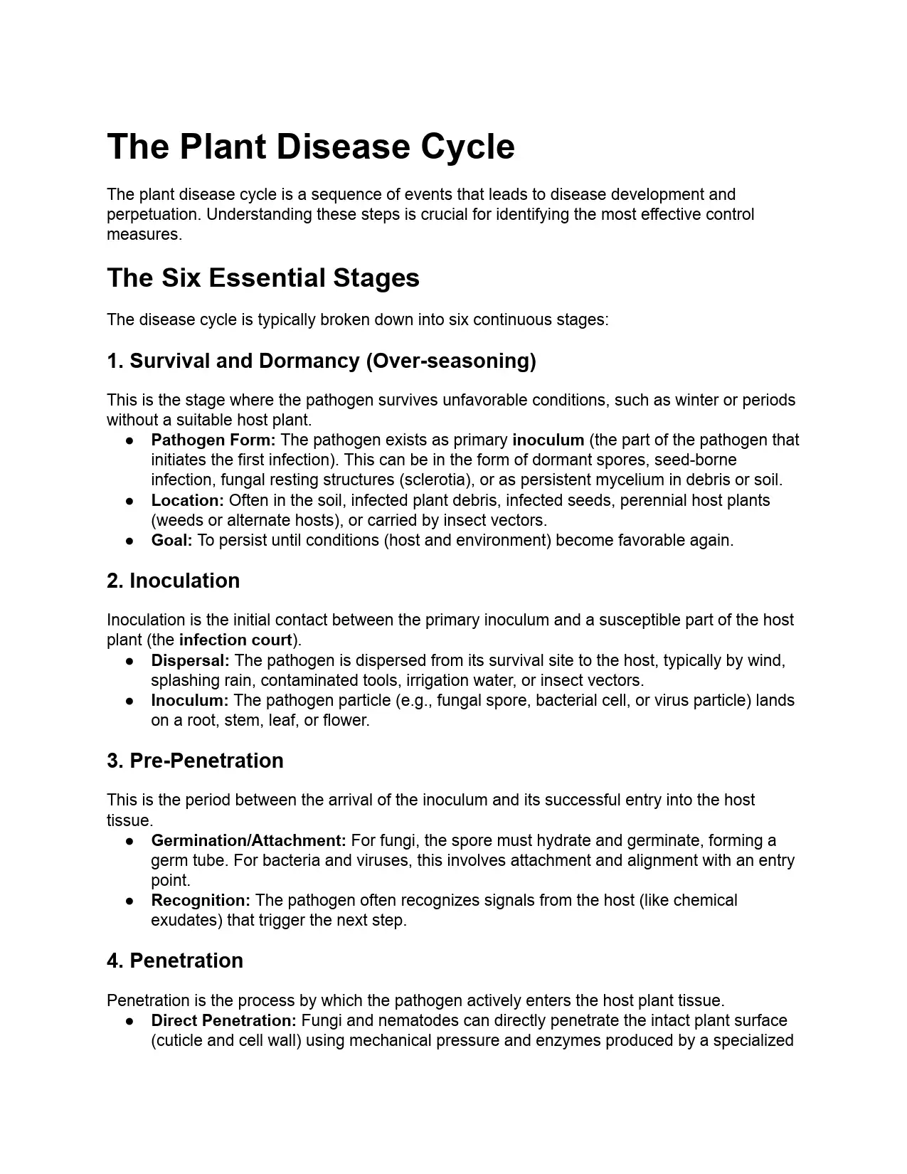 Plant Disease Cycle