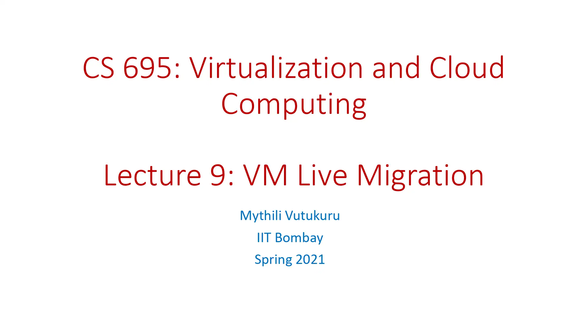 Techniques for Live Migration of Virtual Machines