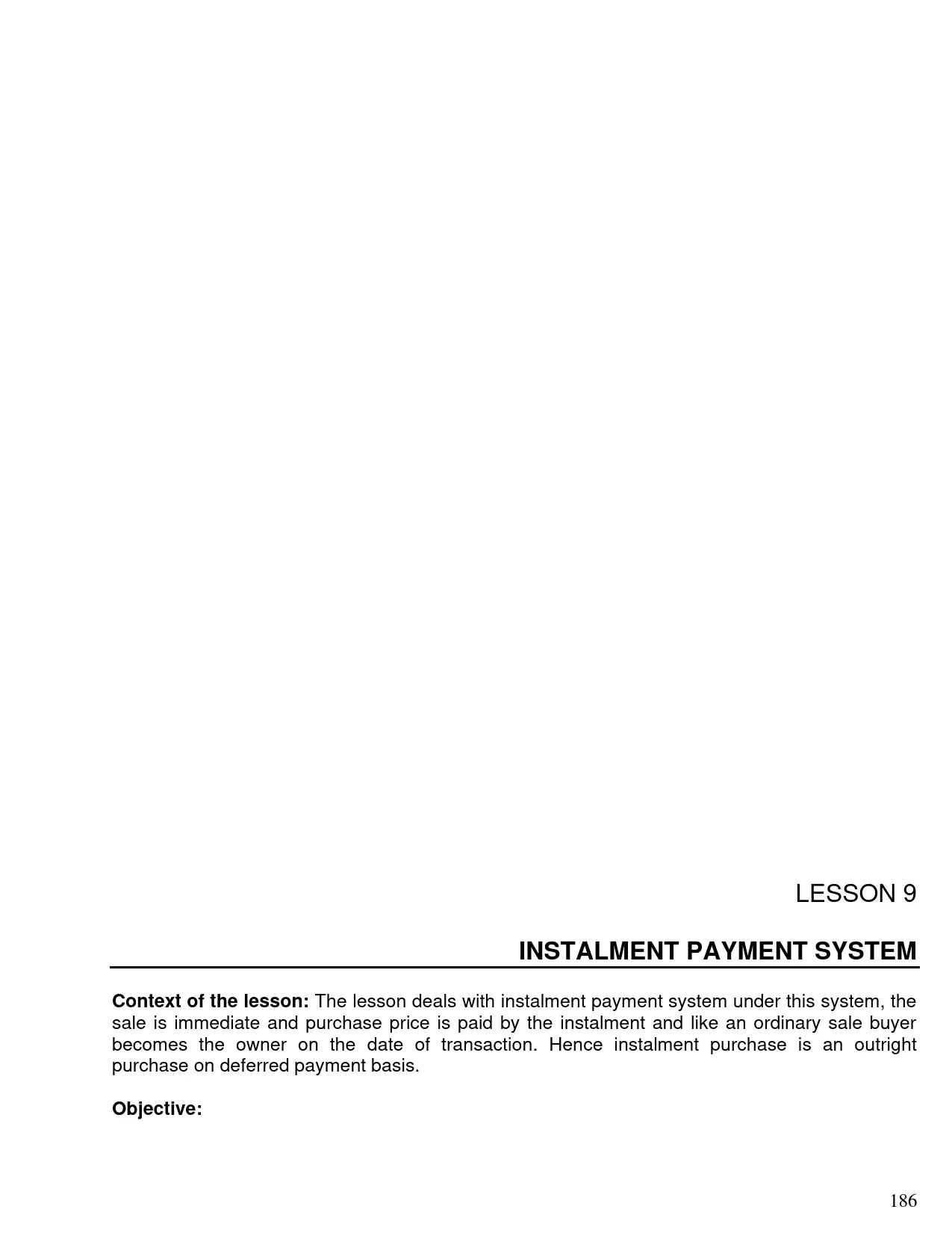 INSTALMENT PAYMENT SYSTEM