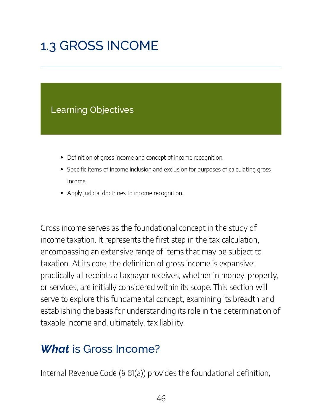 1.3 – Gross Income