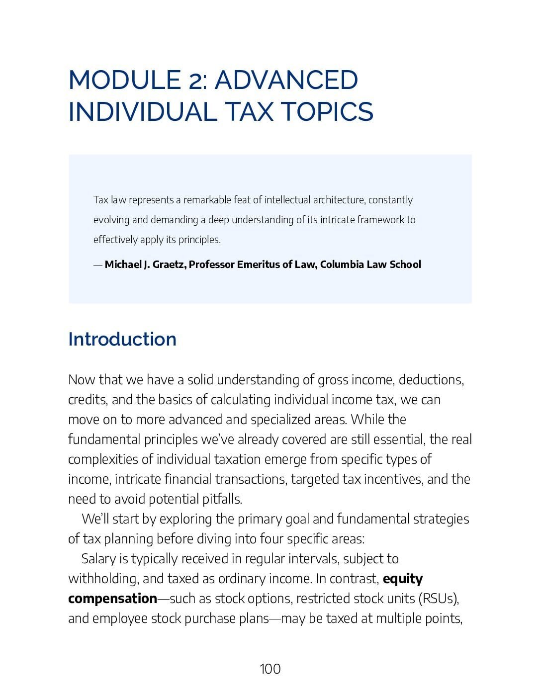 2.1 – Overview of Individual Tax Planning