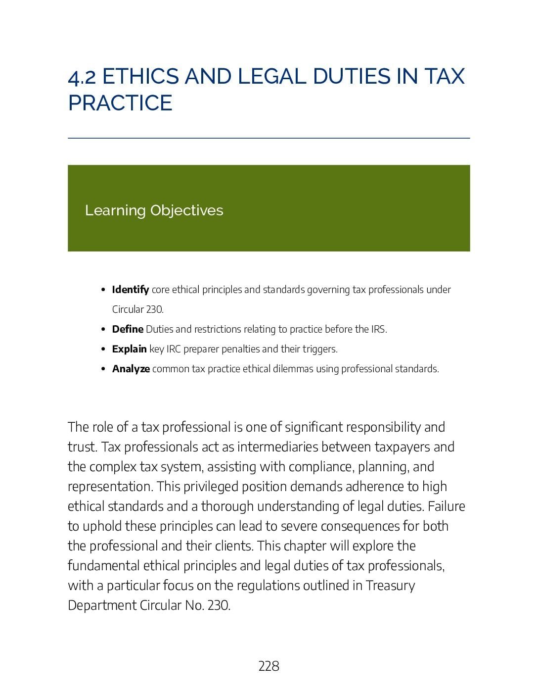 4.2 – Ethics and Legal Duties in Tax Practice