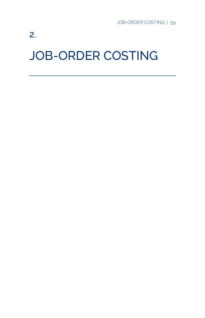 Chapter 2 – Job-order Costing
