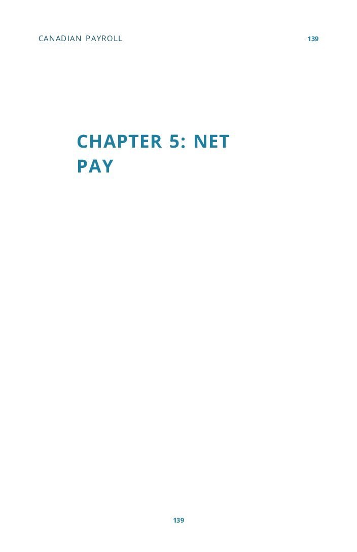 Chapter 5 – Net Pay