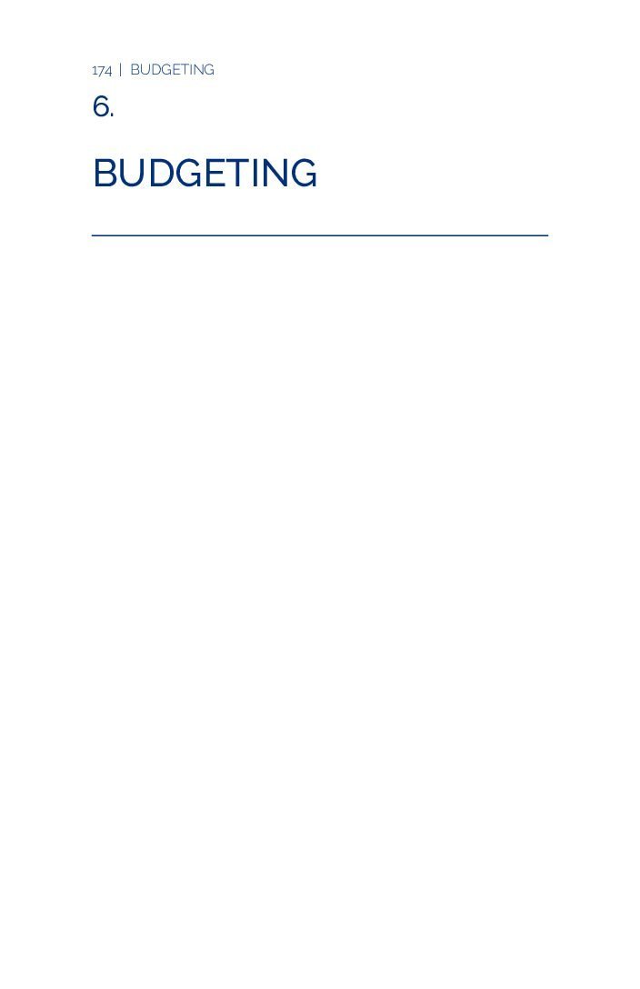 Chapter 6 – Budgeting