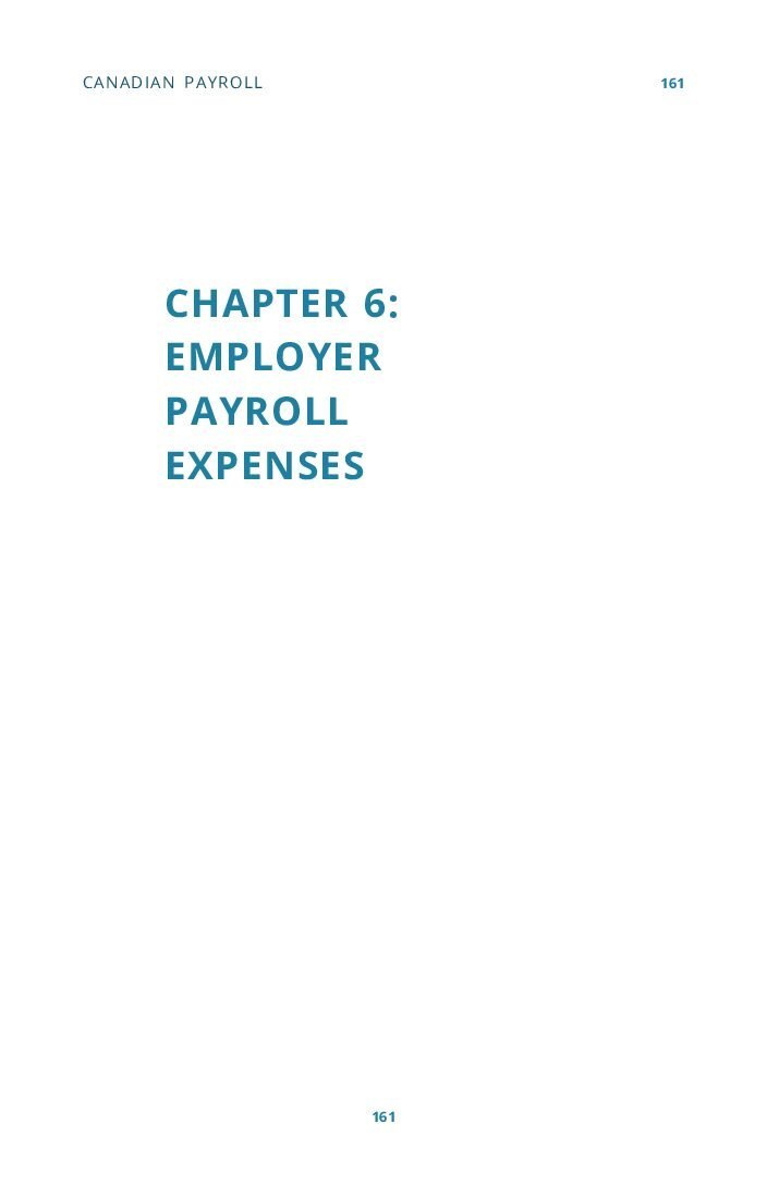 Chapter 6 – Employer Payroll Expenses
