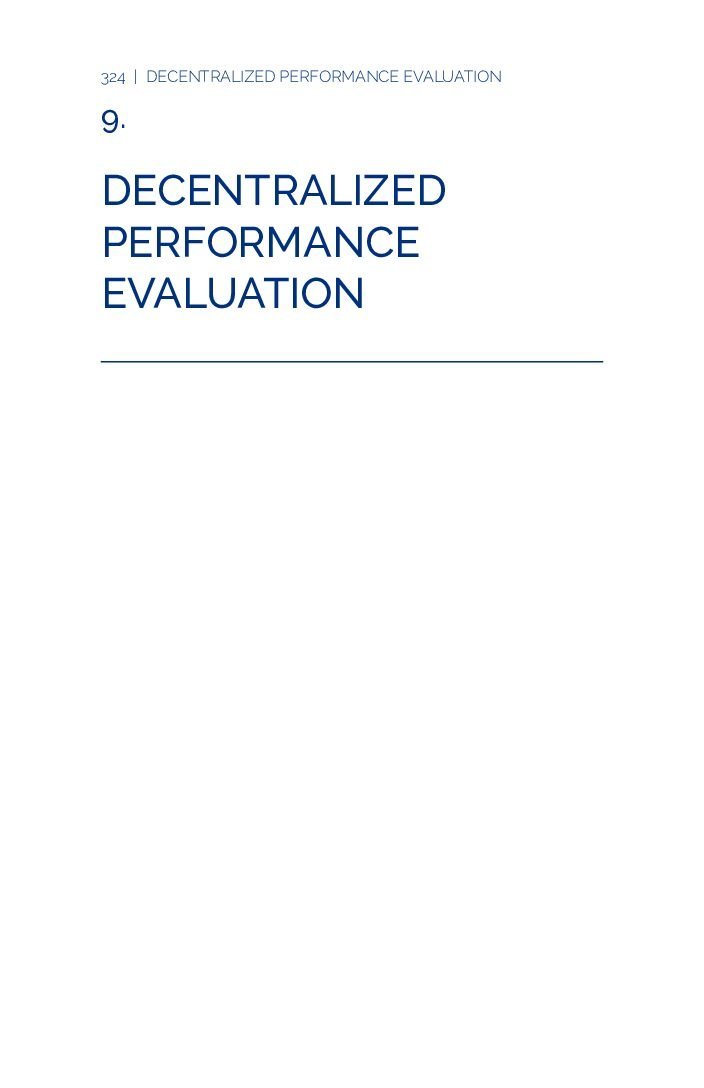 Chapter 9 – Decentralized Performance Evaluation