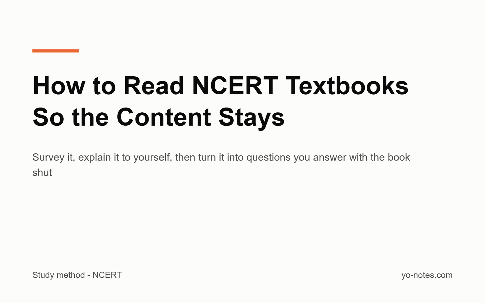 How to Read NCERT Textbooks So the Content Actually Stays